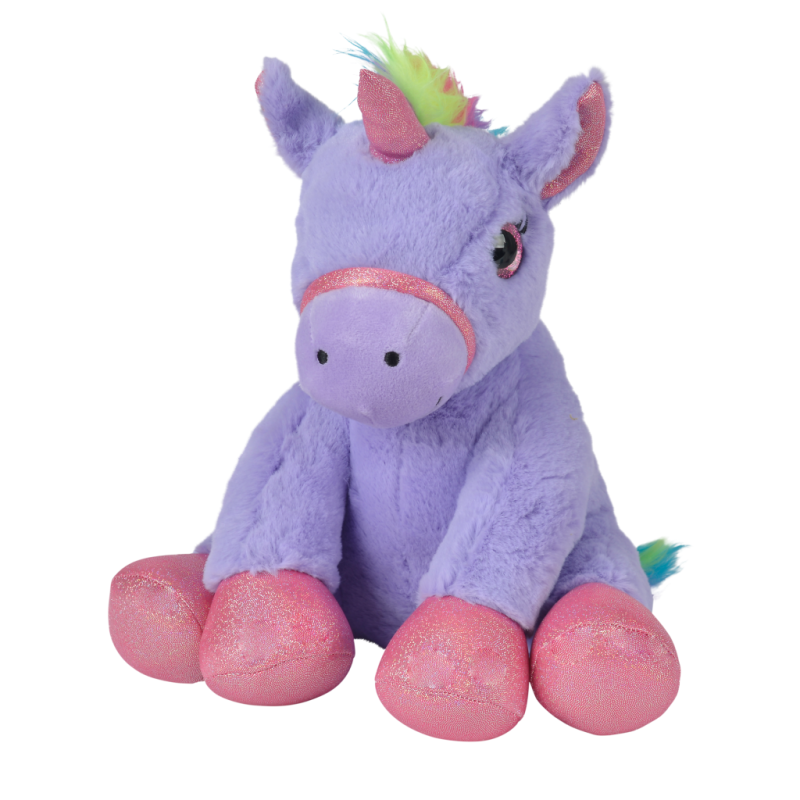 soft toy seated unicorn purple pink 35 cm 